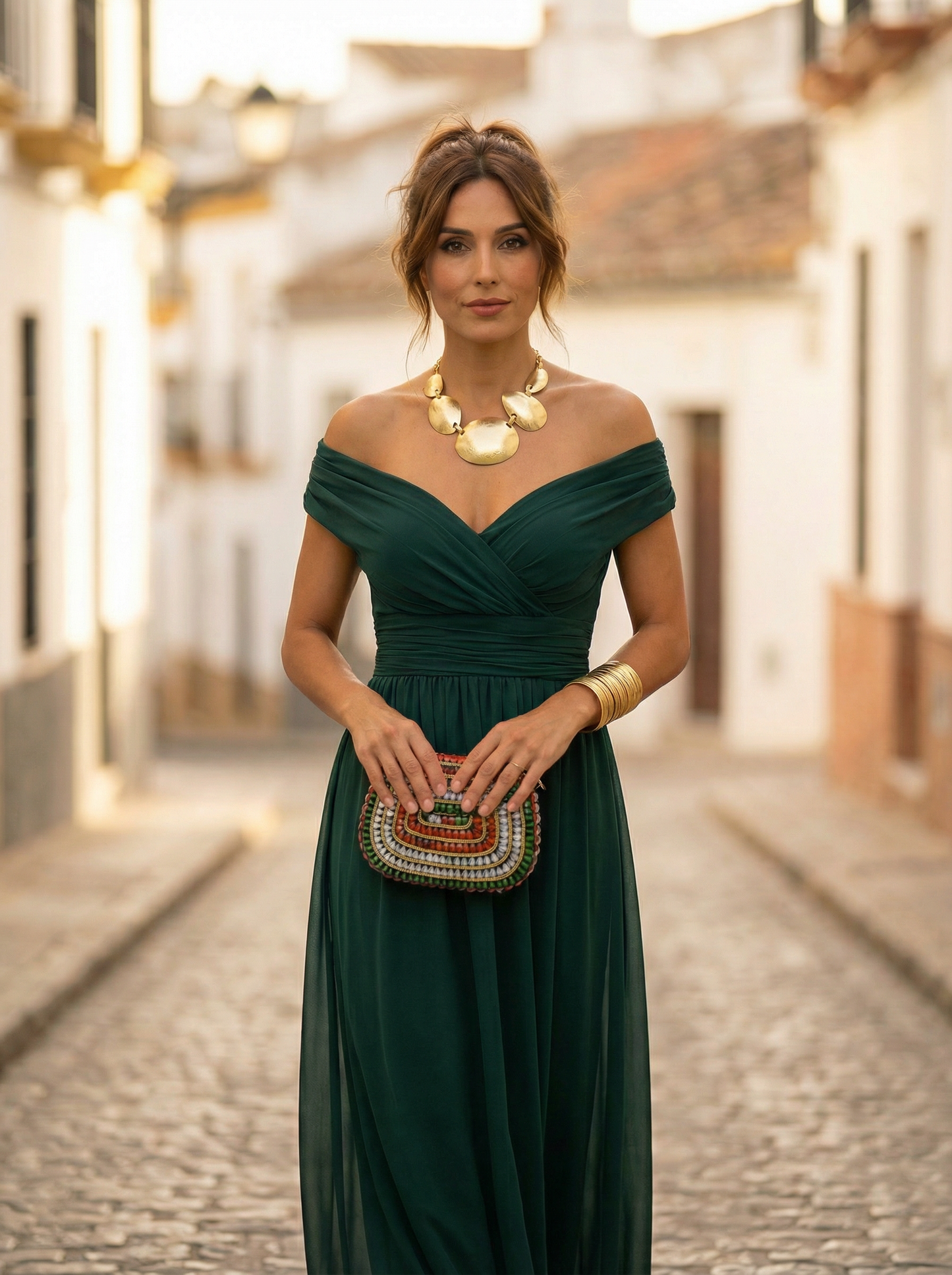 Draped Wrapped Ruched Flowing Maxi Dress