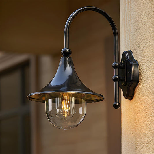 Outdoor Wall Light with Gooseneck Arm