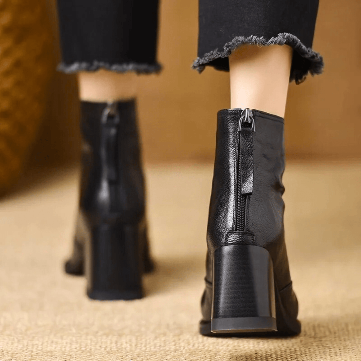 Pointed Toe Block Heel Boots