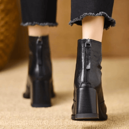 Pointed Toe Block Heel Boots