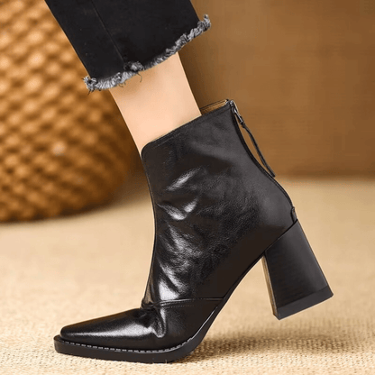 Pointed Toe Block Heel Boots