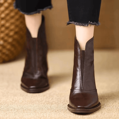 Pointed Toe Block Heel Boots