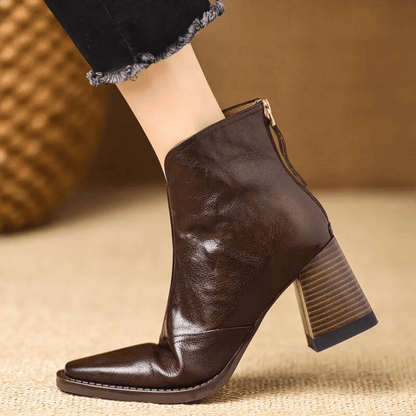 Pointed Toe Block Heel Boots
