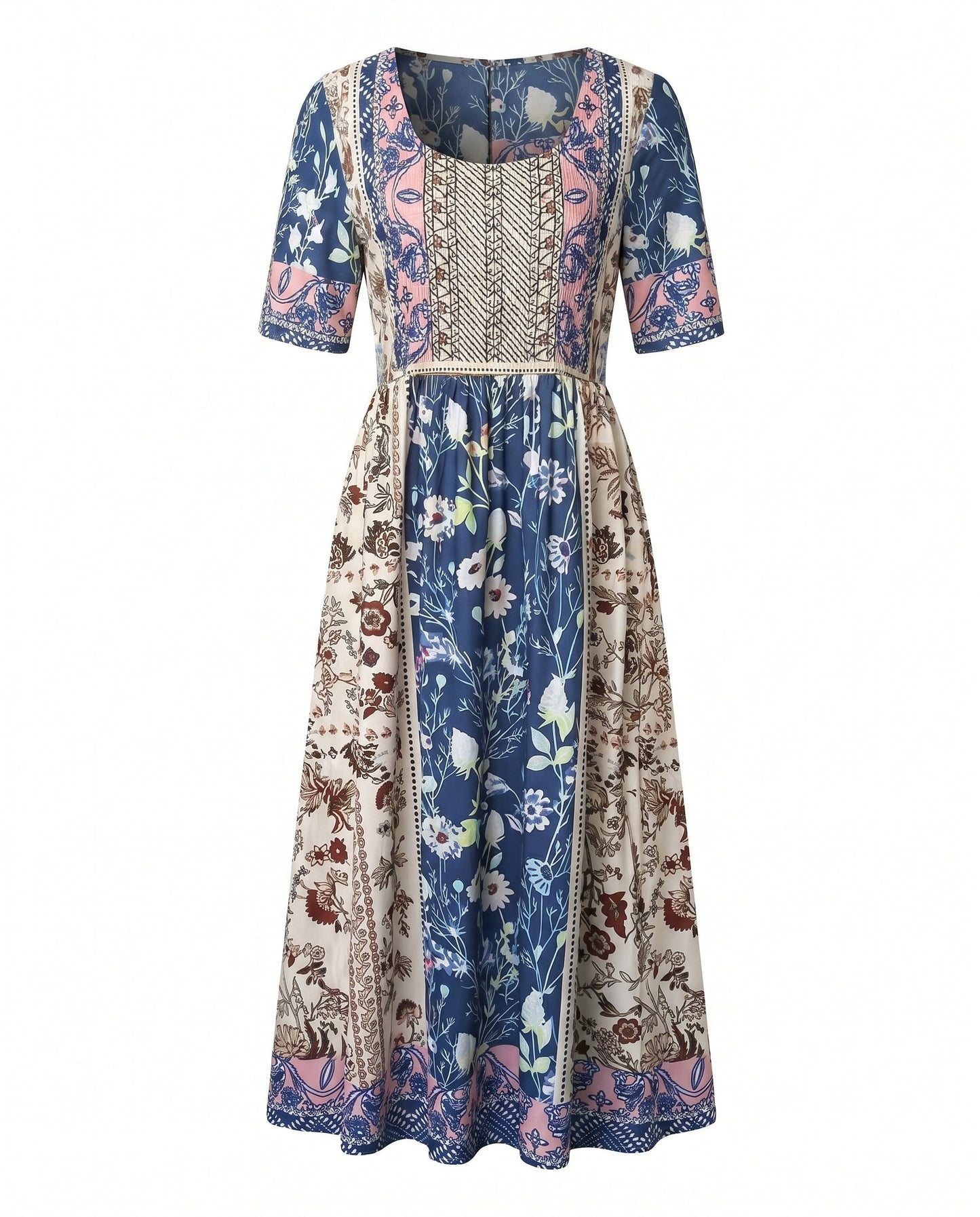 Floral Printed Scoop Smocked Tiered Dress