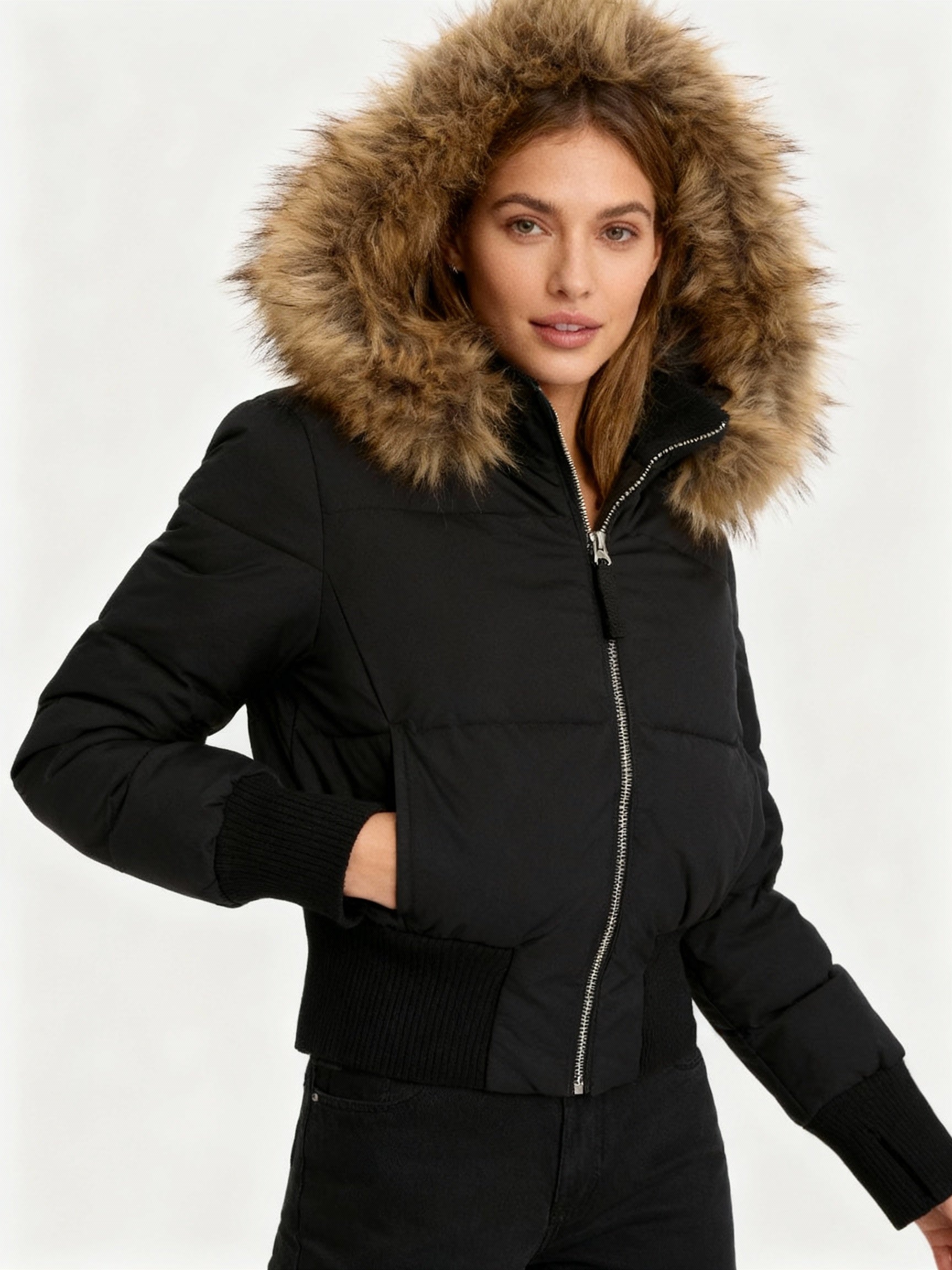 Hooded Quilted Puffer Jacket For Women