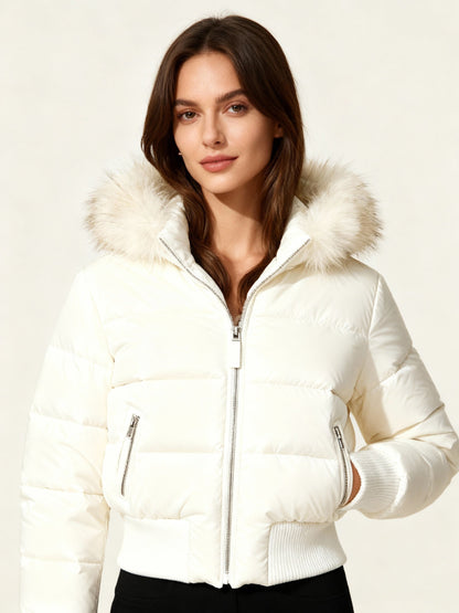 Hooded Quilted Puffer Jacket For Women